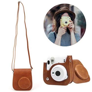 Imagem de Estojo de armazenamento para câmera, bolsa marrom para câmera, para acessório de câmera Fujifilm Instax Mini 11/9/8
