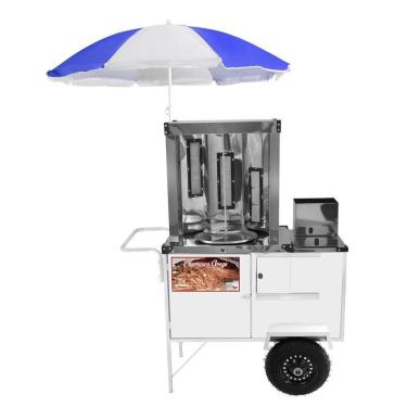 Imagem de Carrinho de Churrasco Grego com Rodas Pneumáticas e Guarda Sol - Cefaz