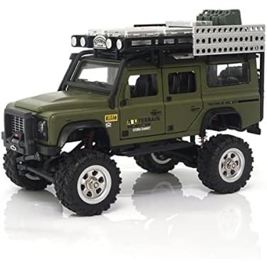 Imagem de Carro RC 1/28 2.4G 4WD Buggy Mini Alloy Metal Escalada Car 4x4 Off Road Vehicle Model 10KM/H Para Adultos Drift Racing Truck Controle Remoto RC Rock Crawler Rock Toy Cars,Verde,3 Baterias,Construc