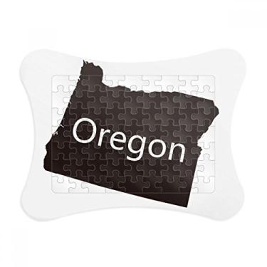 Imagem de Ornamento de quebra-cabeça com mapa dos Estados Unidos da América Oregon