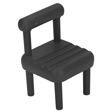 Imagem de Dollhouse Desk Chair Realistic 1:12 Mini Rich Details Home Decor Home Miniature Furniture Chair Photo Props for Role Play (Preto)