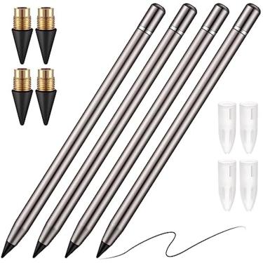 Imagem de Caneta sem tinta Outus, lápis metálico com borracha, 4 peças pretas