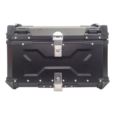 Imagem de Bau Moto Traseiro 65 Litros Universal Aluminio Anti-roubo Nf (Preto)
