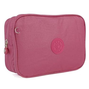 Imagem de Estojo Escolar Feminino Box Jumbo Bolsinha Caneta Lapis Espaçoso Organizador (PINK)