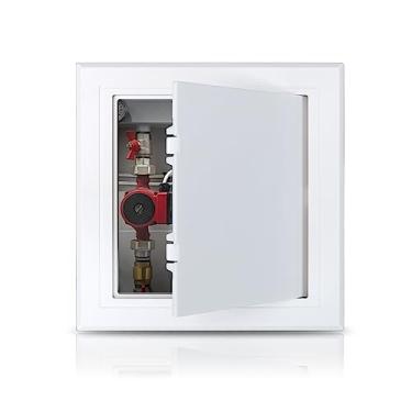 Imagem de Powrocket Painel de acesso para drywall e teto, porta de acesso, 15 x 15 cm, placa de cobertura com plástico ABS resistente e durável para encanamento, cabos elétricos e fiação