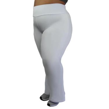Imagem de Calça Flare Branca Enfermagem Plus Size Técido Ultra Grosso Power Suplex Poliéster WOLFOX-Feminino