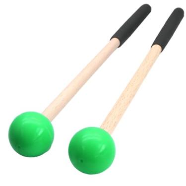 Imagem de Biaungdo Pacote com 2 marretes Glockenspiel de 8,7 polegadas, martelo de xilofone de borracha para percussão com cabo de madeira, peças de instrumento de percussão para sino, martelo de tambor de