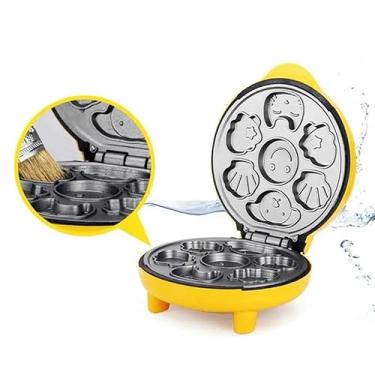 Imagem de Maquina De Fazer Mini Cake Bolinhos 7 mini Bolinhos Máquina elétrica Multifuncional Automatica de fazer Bolo Waffle donuts para café da manhã para crianças Sobremesa Lanche Perfeito (220, Volts)