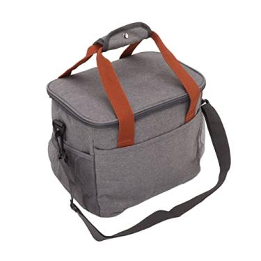 Imagem de Bolsa Térmica Grande, Espessante, à Prova D'água, Isolamento Térmico, à Prova de Vazamento, Com Alça de Ombro, para Trabalho de Escritório (Cinza)
