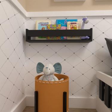 Imagem de Prateleira Infantil de Livros e Decoração Preto