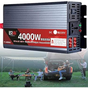 Imagem de 6500W (pico) DC12V para Ac240V Inversor de energia de onda senoidal pura inteligente com display LCD e inversor de carro de porta CA de alta corrente para caminhão Rv, barco, camping, casa,