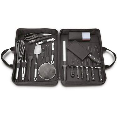 Imagem de Kit Facas para Chefs Tramontina Century com Lâminas em Aço Inox e Maleta 20 Peças