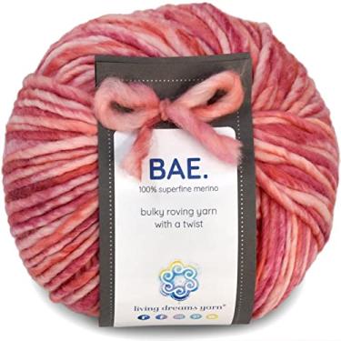 Imagem de BAE by Living Dreams Yarn. Cuddly, Strong & Super Soft for next to Skin Winter Knits. 100% Merino Extrafino, volumoso Roving Yarn, Mon Amour