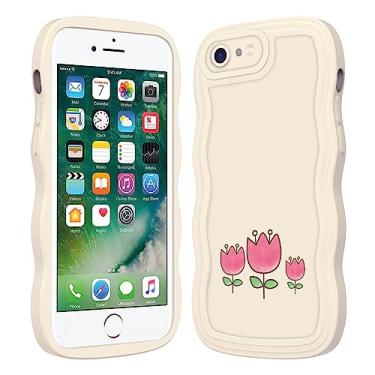 Imagem de JZASES Capa para iPhone 6 / iPhone 6s, moldura ondulada de silicone TPU macio, capa protetora à prova de choque compatível com iPhone 6 (4,7 polegadas), padrão-20