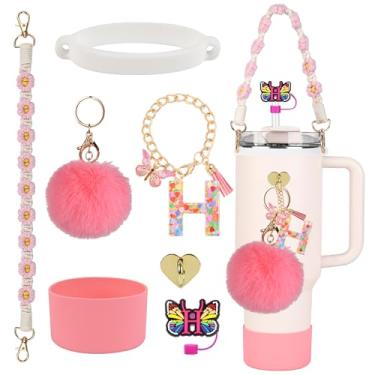 Imagem de Stanley Cup Accessories Set, Stanley 850.5 g 1,134.0 g Tumbler Accessories, incluindo tampa de palha de silicone e bota, alça de alça de garrafa de água, anel de silicone elástico, pingente de alça de