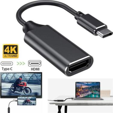 Imagem de Cabo Adaptador Video USB Tipo C Para Hdmi 4k Celular Tv Notebook Proje