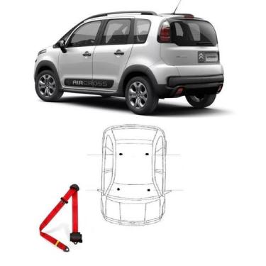 Imagem de Cinto de Segurança 3 pontos dianteiro Citroen AirCross - Dialp, Vermel