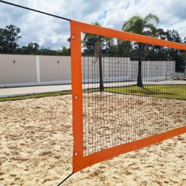 Imagem de Rede Multiuso Zaka Volei Beach Futevolei sem banda lateral Laranja 9,6