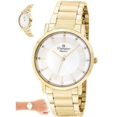 Imagem de Relógio Feminino Dourado Champion Quartz  caixa  Aro Dourado-Feminino