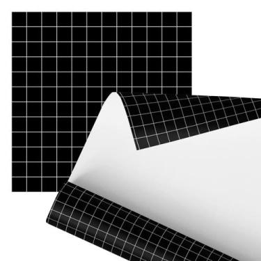 Imagem de Papel De Parede Adesivo Azulejo Pastilha Preto Cozinha 2,80M - Plimsho