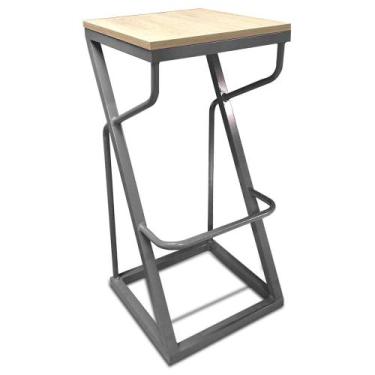 Imagem de Banco Alto Bistrô Industrial Banqueta Cozinha Balcão Área Gourmet Germ