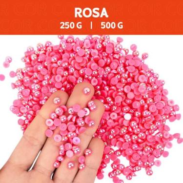 Imagem de Meia Pérola Irisada Rosa - 102 - Pacote com 500/250 Gramas  - 06 mm  -