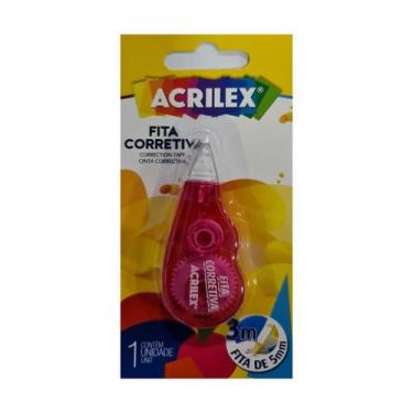 Imagem de Fita Corretiva Acrilex 3 Metros 5 mm, Rosa