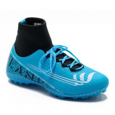 Imagem de Chuteira Society Blank Azul com Solado Costurado, 43