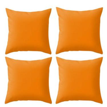 Imagem de Kit 4 Capas Lisas Varias Cores Para Sala Sofá Luxo - Gabi Flor, Laranj