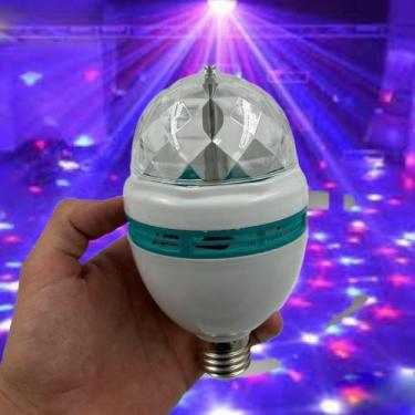 Imagem de Lâmpada Globo Luz Led Rgb Festa Giratória Colorida com Socket Padrão -