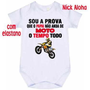 Imagem de body bebê sou a prova que o papai não anda de moto o tempo todo cód 21