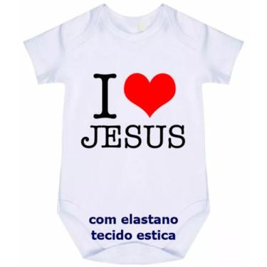 Imagem de body bebê eu amo jesus cód 710 - nick aloha, Branco, G