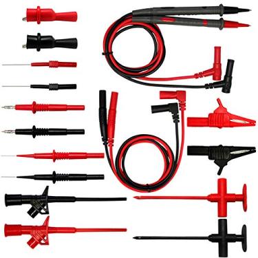 Imagem de AideTek Kit de pontas de teste de silicone automotivo clipe de teste de perfuração de isolamento clipes de crocodilo CAT III 1000V até 32A TLP20169