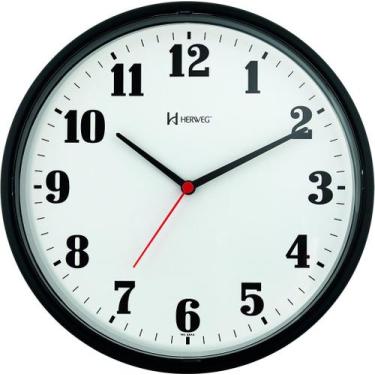 Imagem de Relógio de Parede Redondo 26 cm - Herweg, Preto