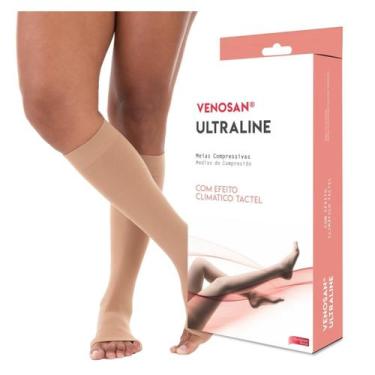 Imagem de Meia 3/4 Venosan Ultraline 4000 Compressão 20-30 Pé Aberto Bege, M