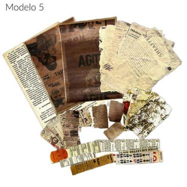 Imagem de Papel e Adesivos Scrapbook Vintage Journal 67 Peças - Doce Ternura, 5