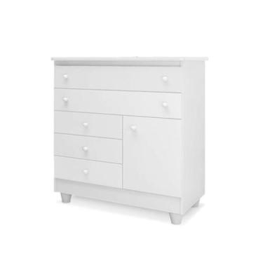 Imagem de Cômoda Infantil Adhara Com 5 Gavetas E 1 Porta Para Quarto - Peternell