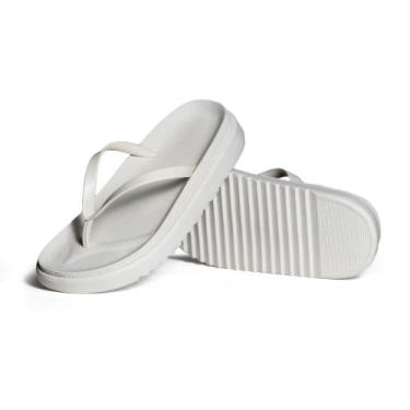 Imagem de Chinelo Sandália Flat Papete Plataforma Alta - Portgas, Off white, 37