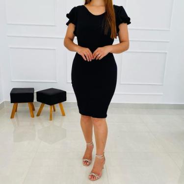 Imagem de Vestido Feminino Justo Midi Manga Curta Gode Moda Evangélica - Vivi Ra