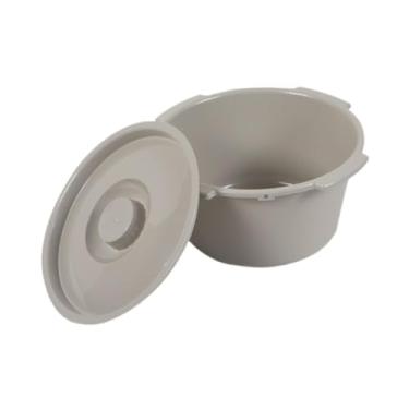 Imagem de Kokiya Balde de cômoda Balde de cômoda Recipiente de balde Banco de banheiro móvel Multifuncional Prático com tampa Fácil de transportar Balde de cômoda para