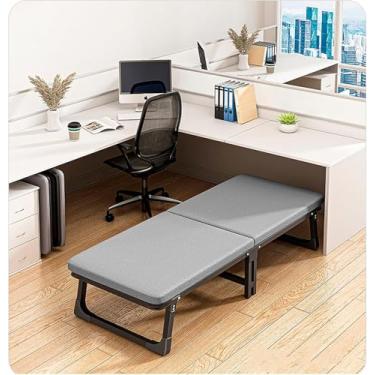 Imagem de Colchão de espuma viscoelástica luxuoso, cama de hóspedes portátil sobre rodas, estrutura de aço, cama dobrável para acampamento, 80 cm de largura, tamanho