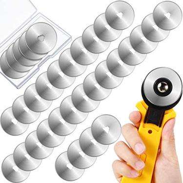 Imagem de Mudder Pacote com 36 lâminas de corte rotativo, lâminas de substituição, compatíveis com o cortador Truecut Martelli para patchwork de couro, acolchoado, costura, artes (45 mm)