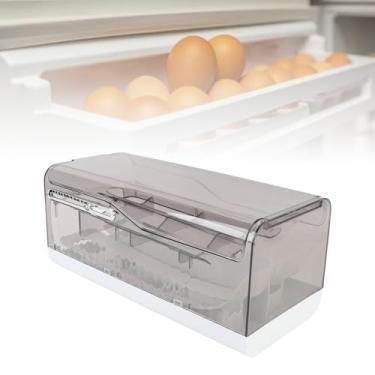 Imagem de Bandeja de Armazenamento de Ovos, Recipiente de Armazenamento de Ovos, Bandeja de Armazenamento de Ovos para Geladeira, Armário, Bancada (Cinza Luxuoso)