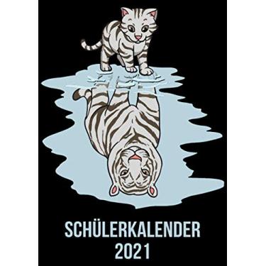 Imagem de Schülerkalender 2021: DIN A4 Kalender von 01/2021-12/2021 1 Tag = 1 Seite mit großem Tageskalender und großartiger Übersicht. Monatsübersicht, ... / Katze zu Löwe heartbeat herzschlag