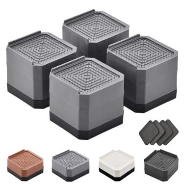 Imagem de EclatBain Elevadores de cama elevadores de móveis resistentes retangulares ajustáveis elevam para mesa de 7,6 cm e 11,9 cm, sofá, pernas de cadeira, geladeira, máquina de lavar com suporte de até