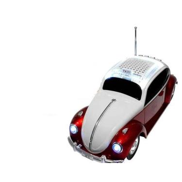 Imagem de Fusca Caixinha Som Portátil Carro Mp3 Micro Sd Usb Ràdio Fm - INN