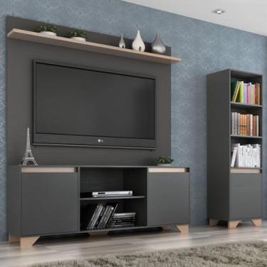 Imagem de Sala de Estar Completa para TV Até 50 Polegadas Benevello 3 Portas Gra