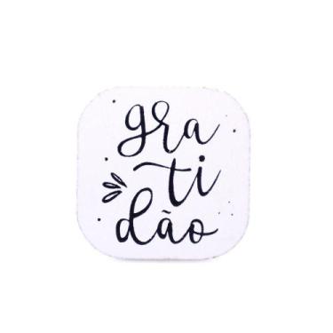 Imagem de Suporte De Madeira Gratidão Branco 6x6x5 Cm - D'ROSSI