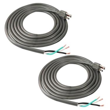 Imagem de EP Pacote Com 2 Cabos De 12 Pés 14/3C Sjtw Para Aparelhos E Ferramentas Elétricas, Calibre 14, 3 Pinos, Cabo De Alimentação De Reposição Para Serviços Pesados, 110 V 115 V 120 V Ca, Rabo De Porco, 1