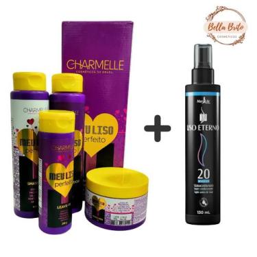 Imagem de Kit para lisos perfeitos   kit capilar meu liso perfeito  spray térmic